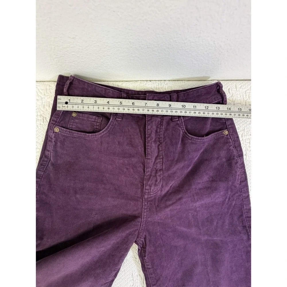Women's PILCRO Purple Corduroy Very Wide Leg Barrel Pants 27 - Picture 4 of 9